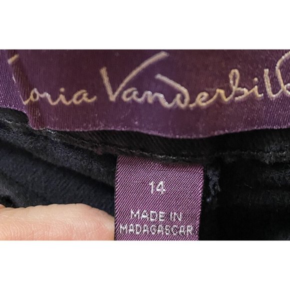 Gloria Vanderbilt  Jeans Women’s Size 14 Long High Rise Flat Front Black  Denim - Picture 3 of 8